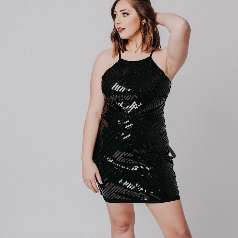 Lulu’s black sequin dress BRAND NEW with tags